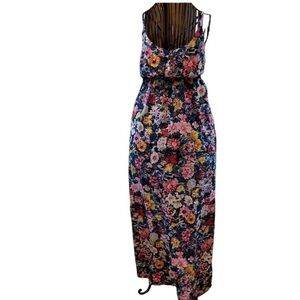 Yumi Kim black Floral maxi dress with pockets.